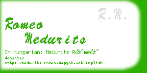 romeo medurits business card